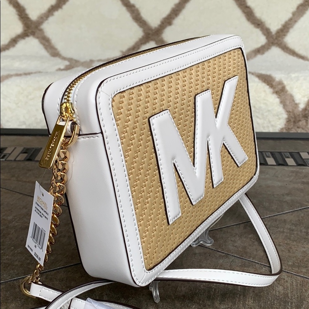 MICHAEL KORS STRAW PYTHON CAPSULE JSI LG EW XBODY - Picture 2 of 16